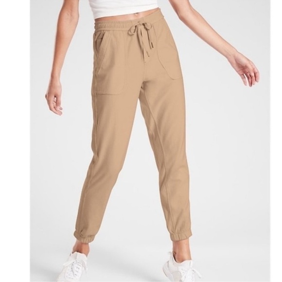 ATHLETA Girl Unlined High Jump Jogger Pant Tan Size 16 XXL - Picture 1 of 11